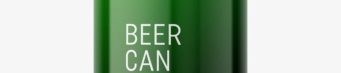 Glossy beer can mockup