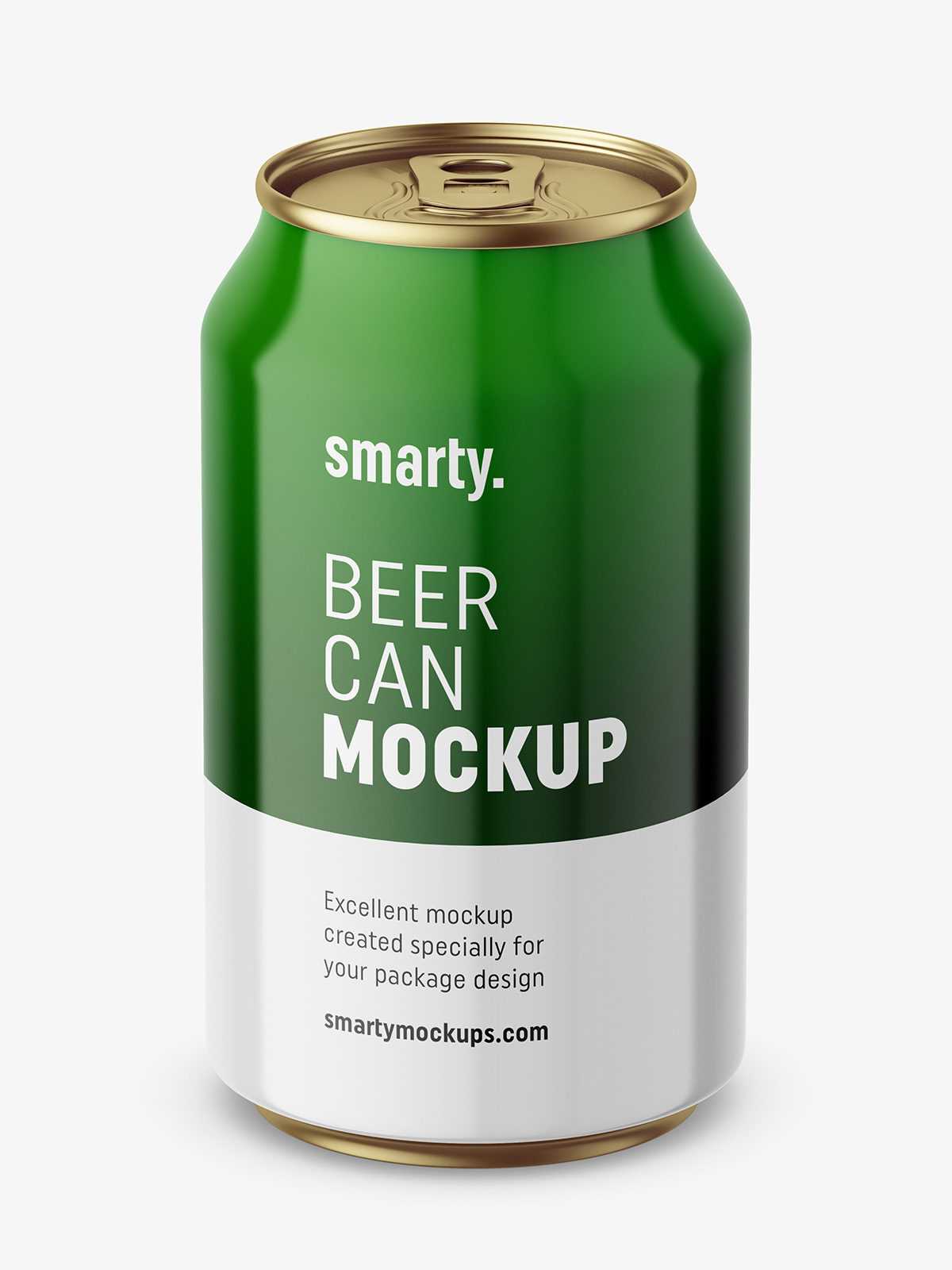 Glossy beer can mockup / 330 ml