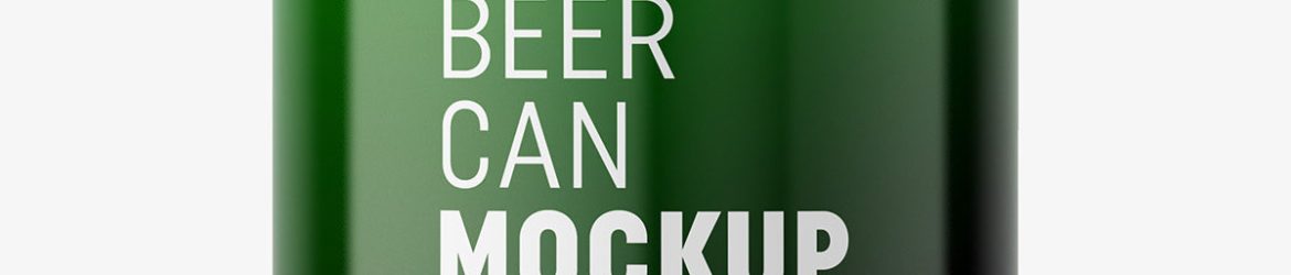 Glossy beer can mockup / 330 ml