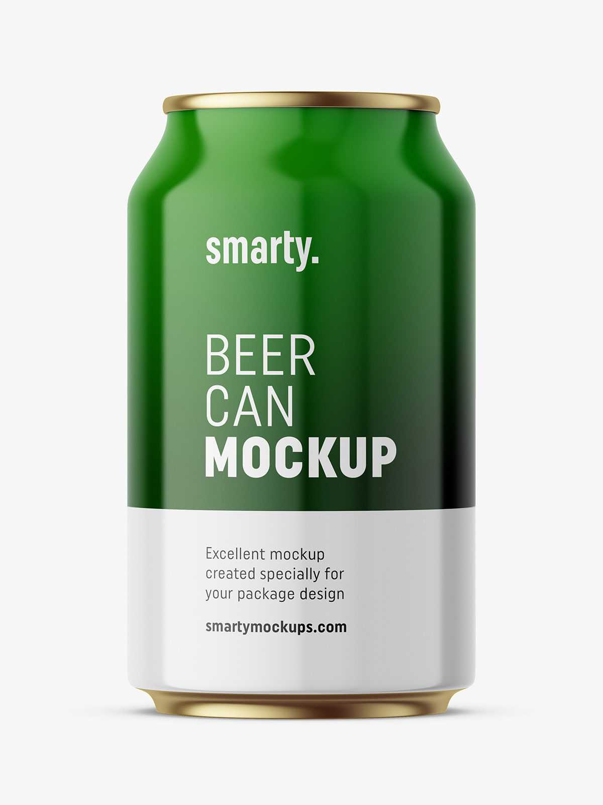 Glossy beer can mockup / 330 ml