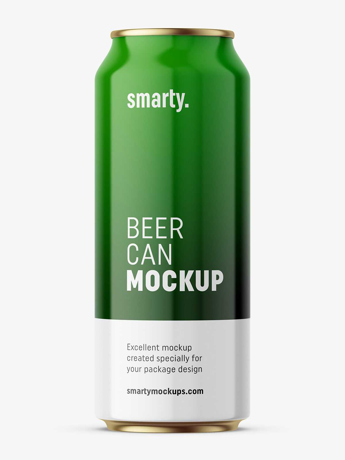 Glossy beer can mockup