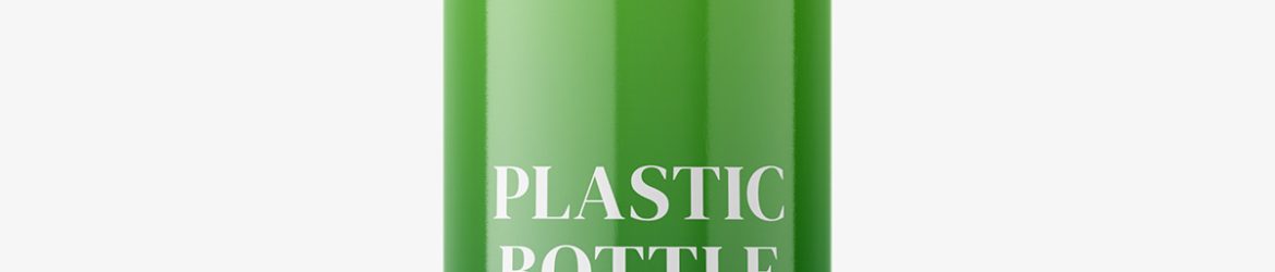Glossy bottle mockup