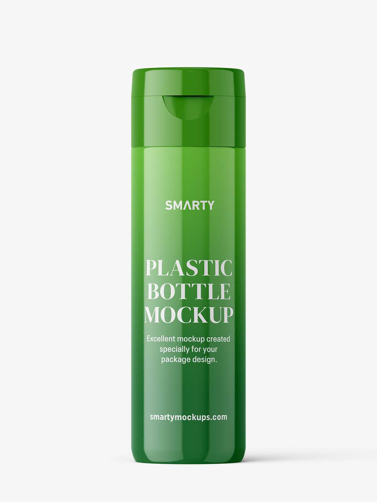 Glossy bottle mockup