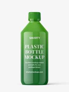Glossy bottle mockup