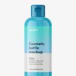 Glossy bottle mockup with flip top mockup