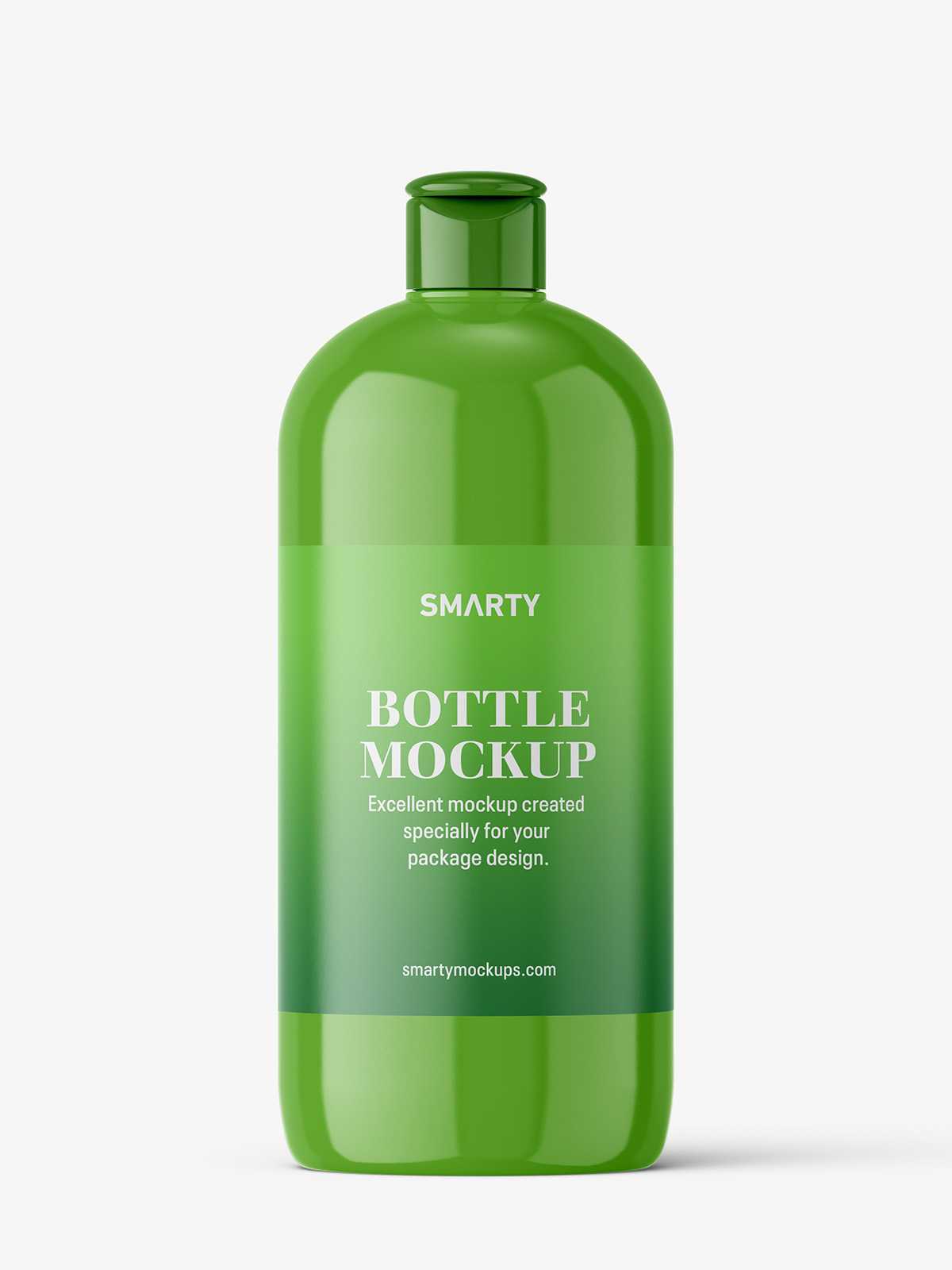 Glossy bottle mockup with flip top mockup