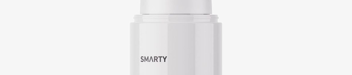 Glossy bottle with airless mockup