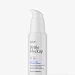Glossy bottle with airless mockup