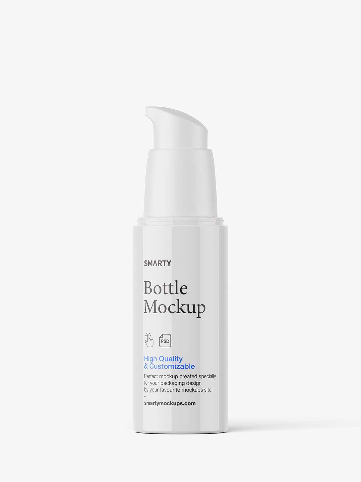 Glossy bottle with airless mockup