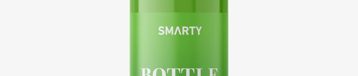 Glossy bottle with airless spray mockup