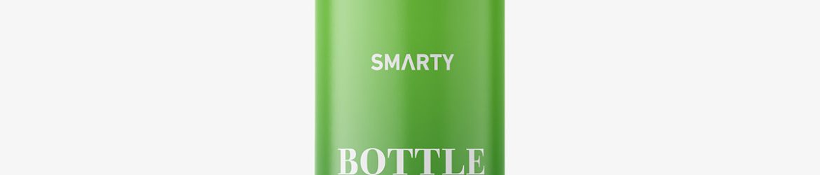 Glossy bottle with airless spray mockup