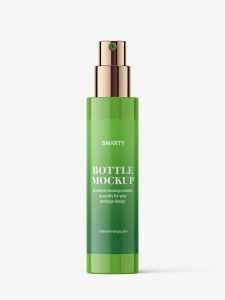 Glossy bottle with airless spray mockup