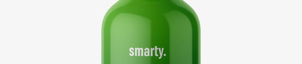 Glossy bottle with atomizer mockup