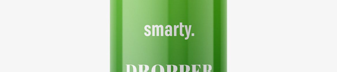 Glossy bottle with atomizer mockup