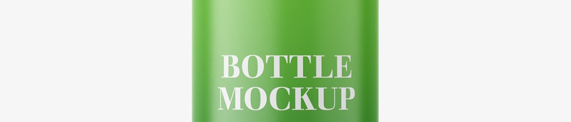 Glossy bottle with child resistant cap mockup