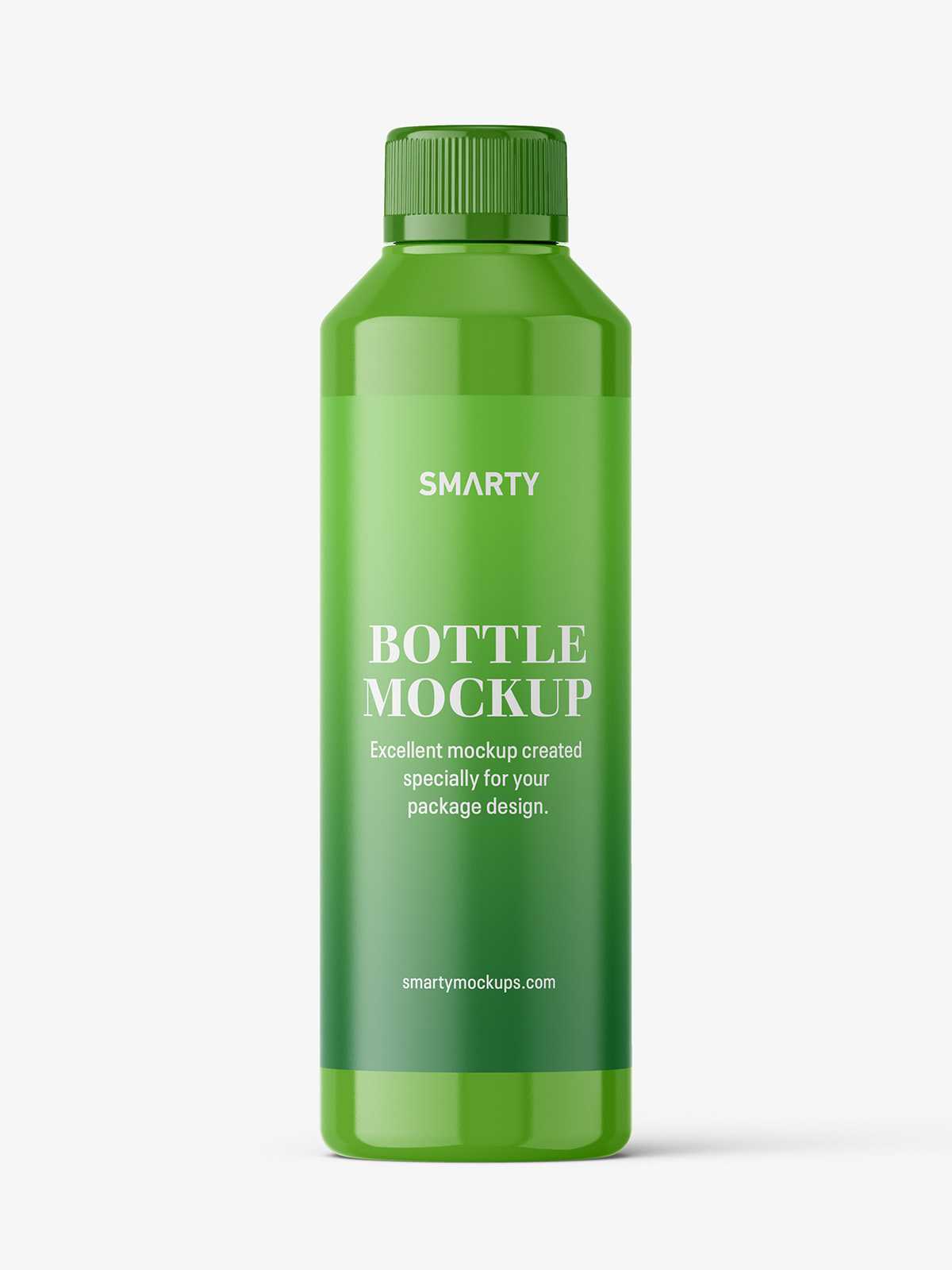 Glossy bottle with child resistant cap mockup