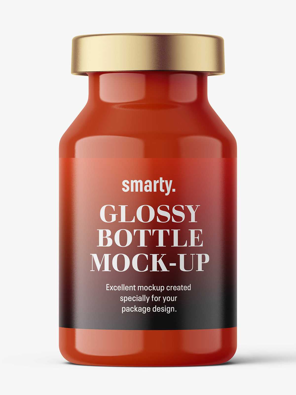 Glossy bottle with crimp seal mockup / 10ml