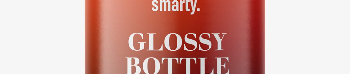 Glossy bottle with crimp seal mockup / 20ml