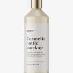 Glossy bottle with disc top mockup