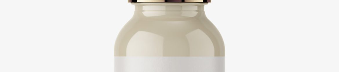 Glossy bottle with dropper lid mockup