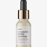 Glossy bottle with dropper lid mockup