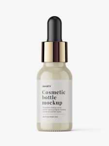 Glossy bottle with dropper lid mockup