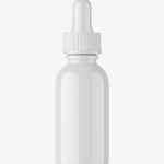 Glossy bottle with dropper mockup