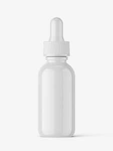 Glossy bottle with dropper mockup
