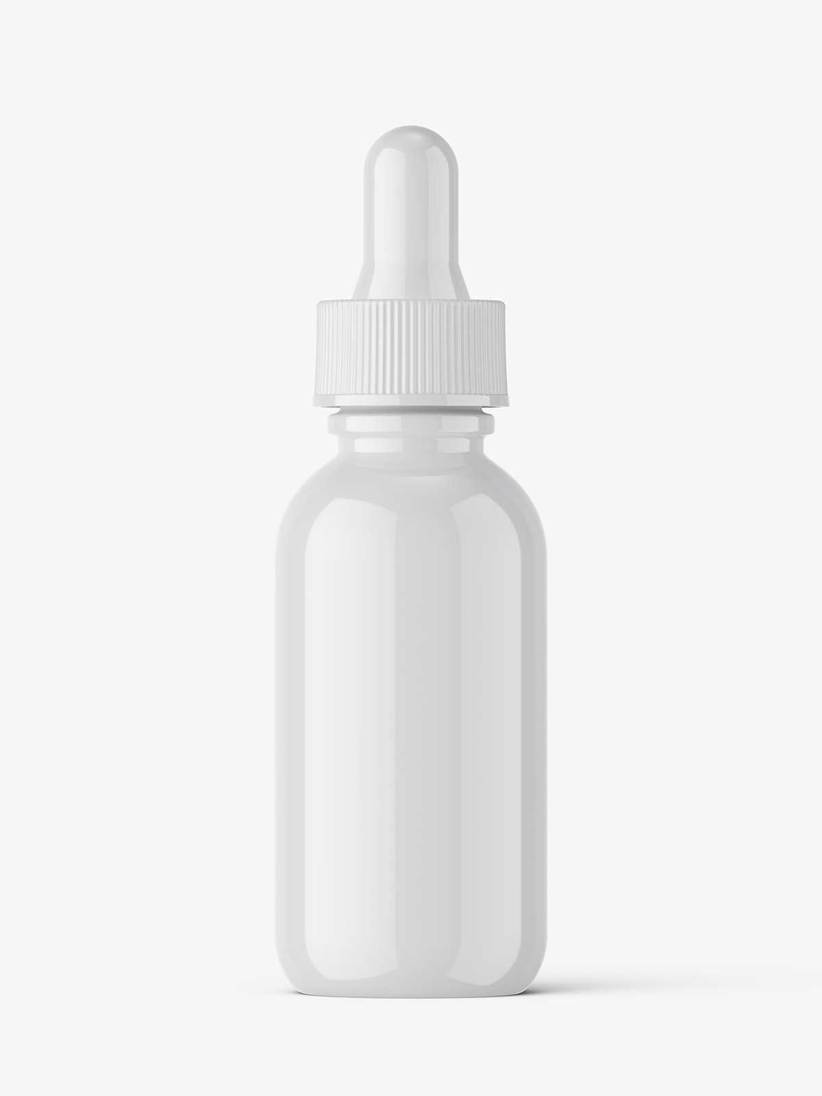 Glossy bottle with dropper mockup