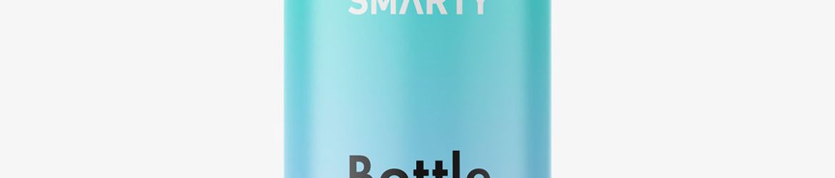 Glossy bottle with flip top lid mockup