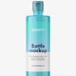 Glossy bottle with flip top lid mockup