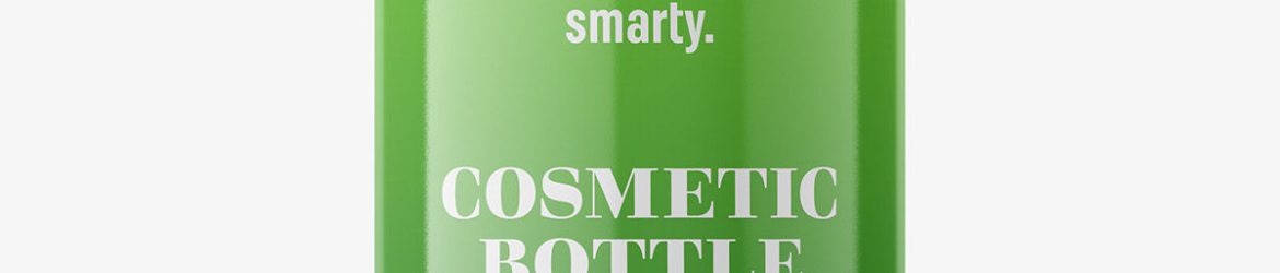Glossy bottle with flip top mockup / 100 ml