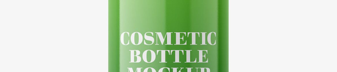 Glossy bottle with flip top mockup / 100 ml