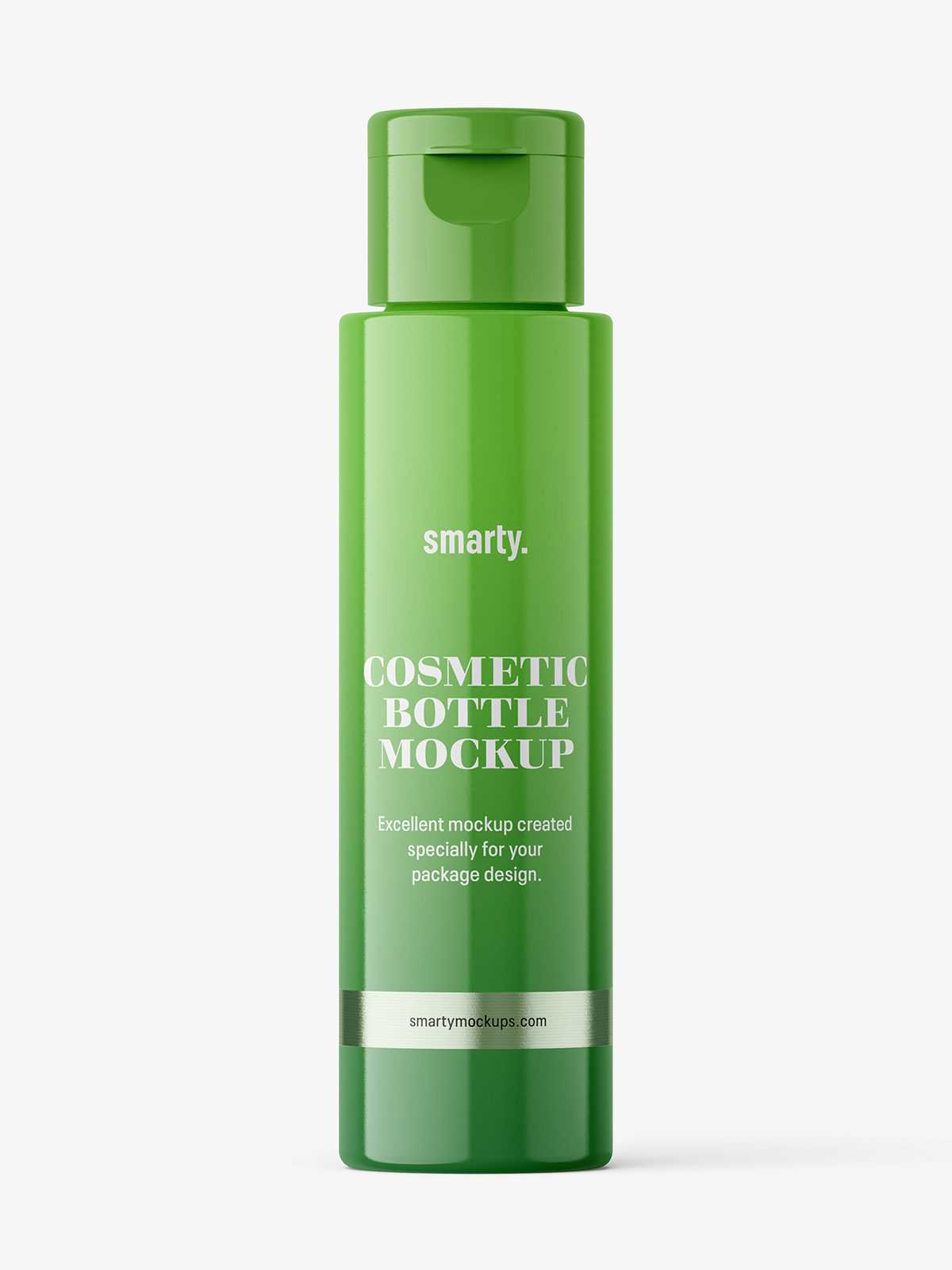 Glossy bottle with flip top mockup / 30 ml