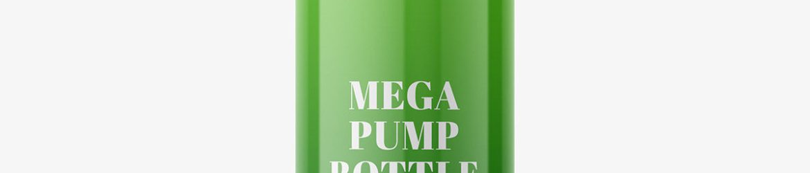 Glossy bottle with mega pump