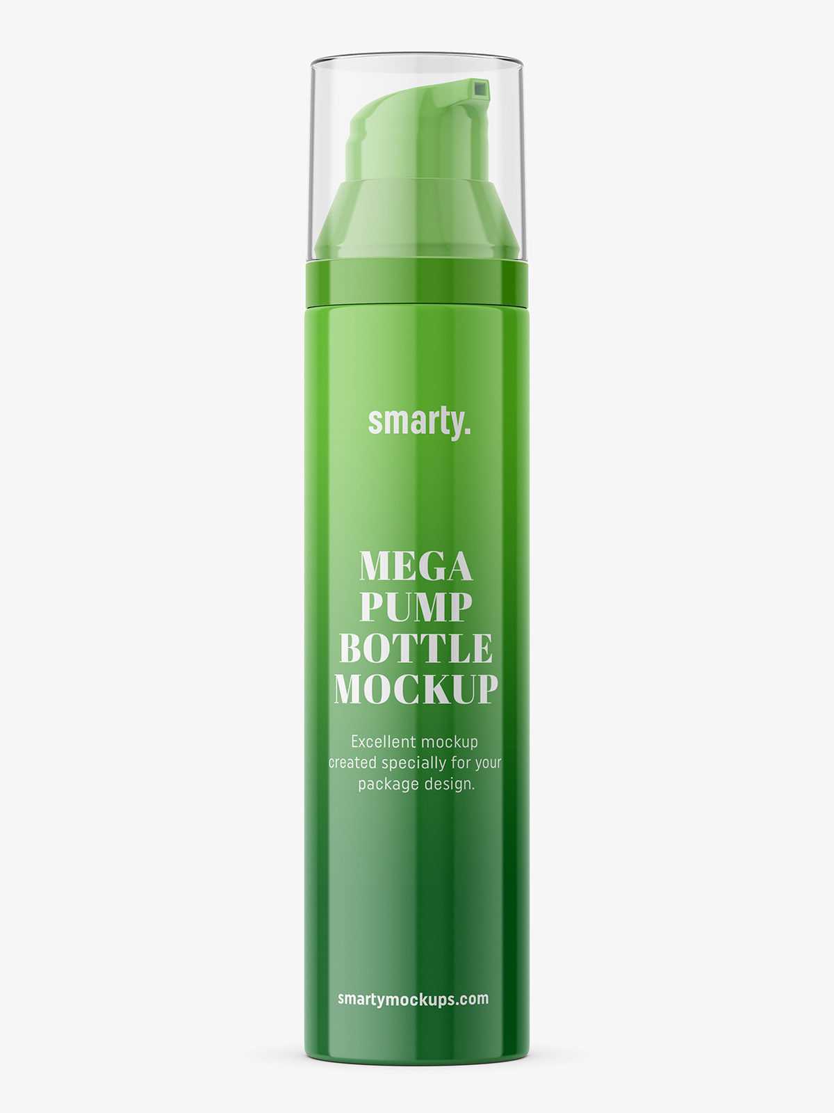 Glossy bottle with mega pump