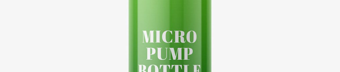 Glossy bottle with micro pump