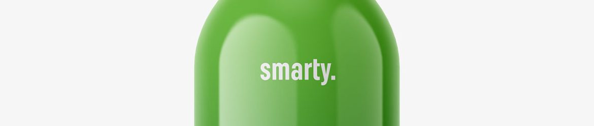 Glossy bottle with narrowing neck mockup