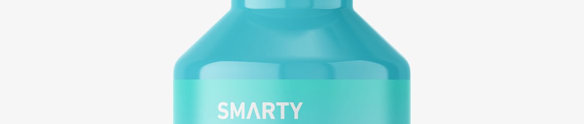 Glossy bottle with pump mockup / 100 ml