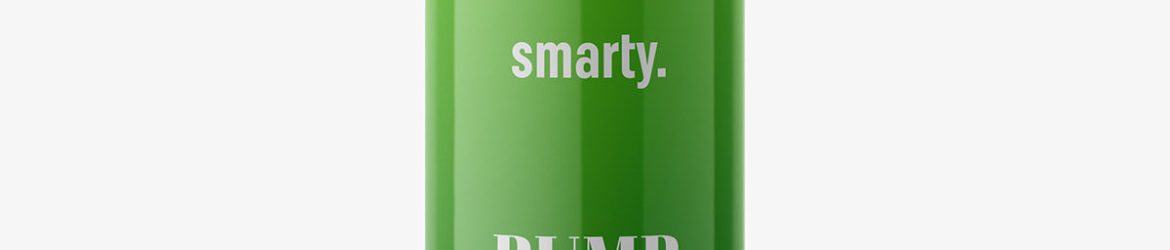 Glossy bottle with pump mockup