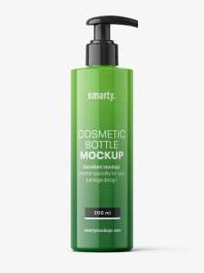 Glossy bottle with pump mockup / 200 ml