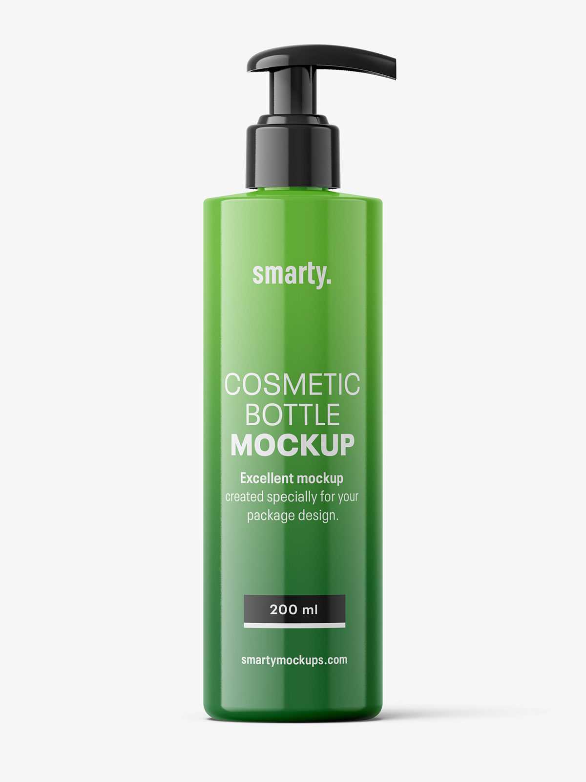 Glossy bottle with pump mockup / 200 ml