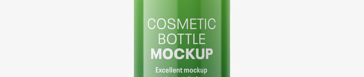 Glossy bottle with pump mockup / 250 ml