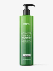 Glossy bottle with pump mockup / 250 ml