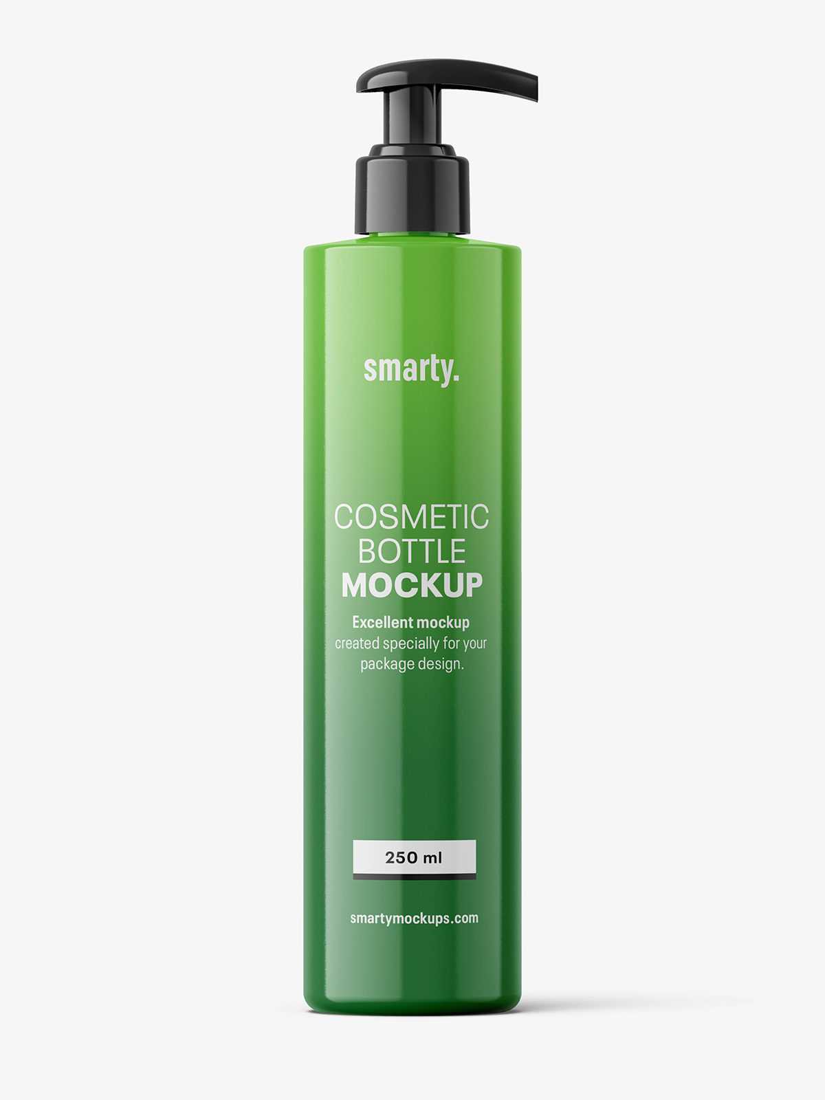 Glossy bottle with pump mockup / 250 ml