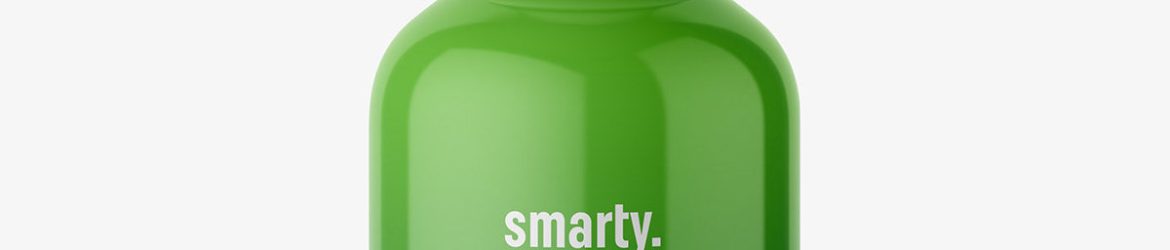 Glossy bottle with pump mockup
