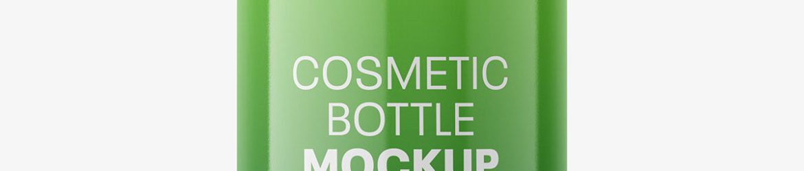 Glossy bottle with pump mockup / 300 ml
