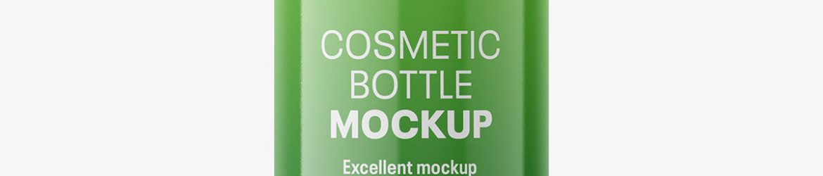 Glossy bottle with pump mockup / 500 ml
