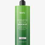 Glossy bottle with pump mockup / 500 ml