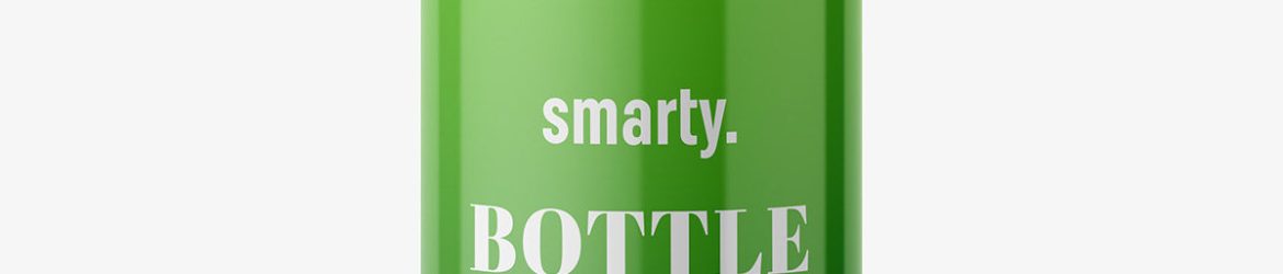Glossy bottle with push spray mockup